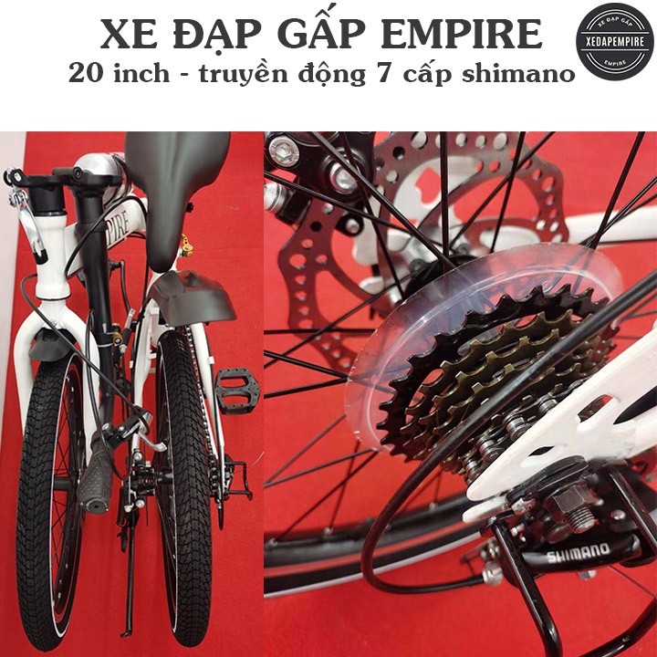 Xe Đạp Gấp Empire - Xe đạp gấp gọn thể thao, 20inch, truyền động 7 cấp shimano E-1000