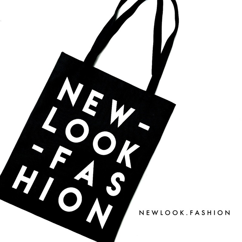 ★ TÚI TOTE ĐEO VAI NAM NỮ VẢI BỐ CANVAS ĐEN TRƠN FORM CHỮ NHẬT ĐỨNG NEWLOOK.FASHION ( 43 x 34cm )