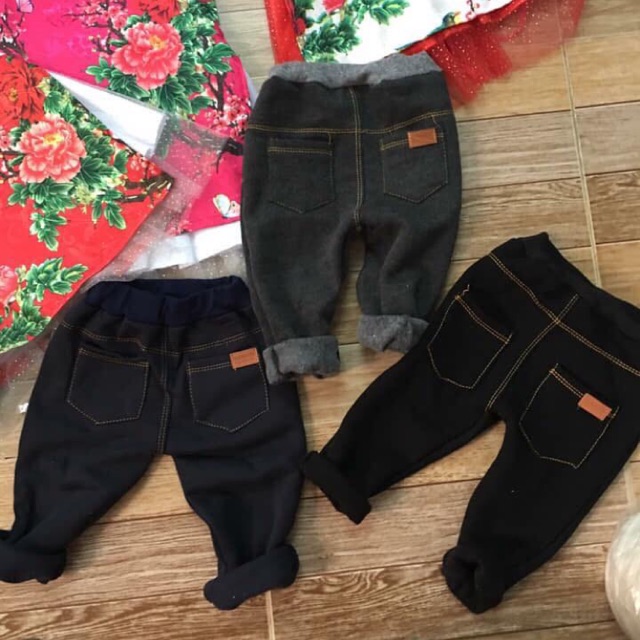 Quần giả jean lót bông cho bé trai và bé gái