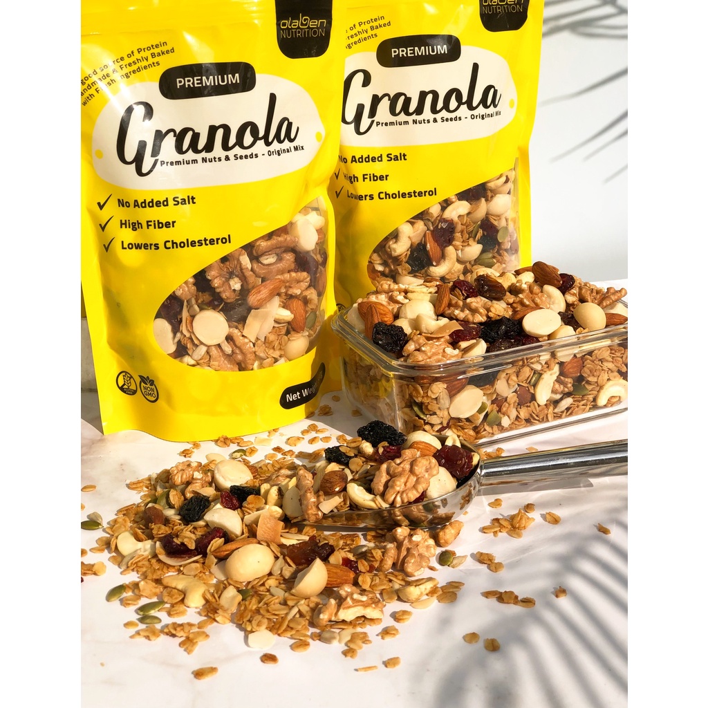 Olaben Nutrition Hạt Granola 500g Ngũ cốc giảm cân nướng Mật ong Vanila