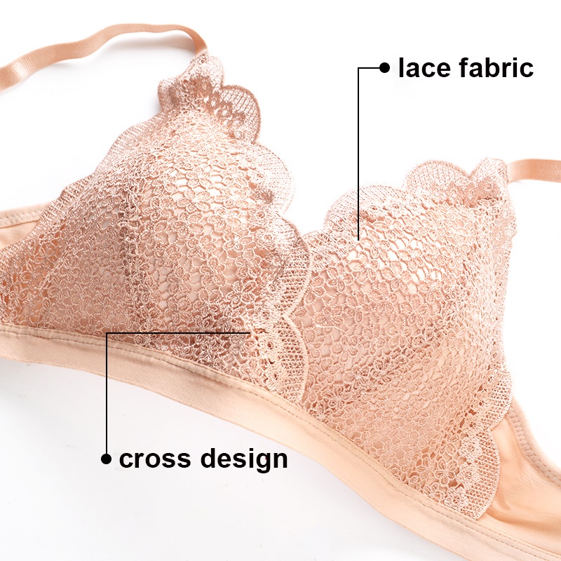 Áo ngực AOWEINISI vải ren không gọng mặc thoải mái thời trang quyến rũ dành cho nữ