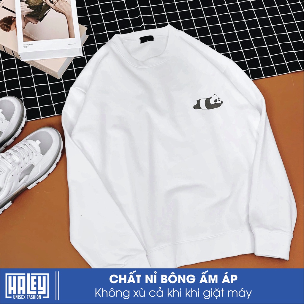 Áo Sweater Nam Nữ Gấu Trúc HALEY unisex Hàn Quốc cá tính mã HD353 Hoodie không mũ cao cấp