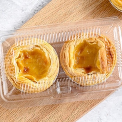 100 Hộp Nhựa Đựng Bánh Tart Trứng Hai Cái, Su Sing (FJ310)