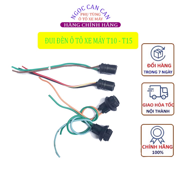 Đui Đèn Ô Tô Xe Máy T10, T15, Đèn Demi, Xi Nhan Cao Su Mềm Màu Đen (Hàng Bãi)