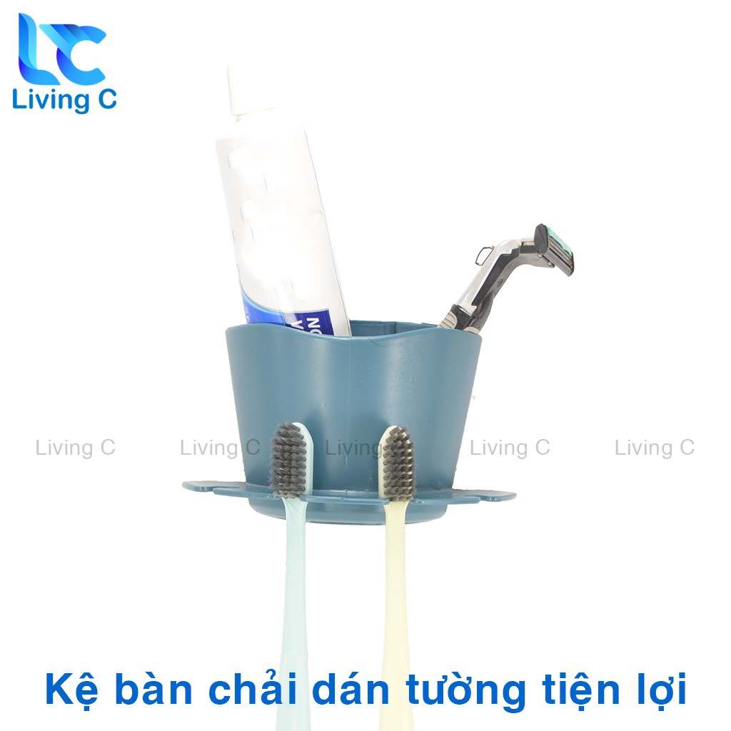 Ống cắm bàn chải đánh răng Living C , giá kệ đựng bàn chải kem đánh răng dán tường phòng tắm tiện lợi BÁNH RĂNG _K47