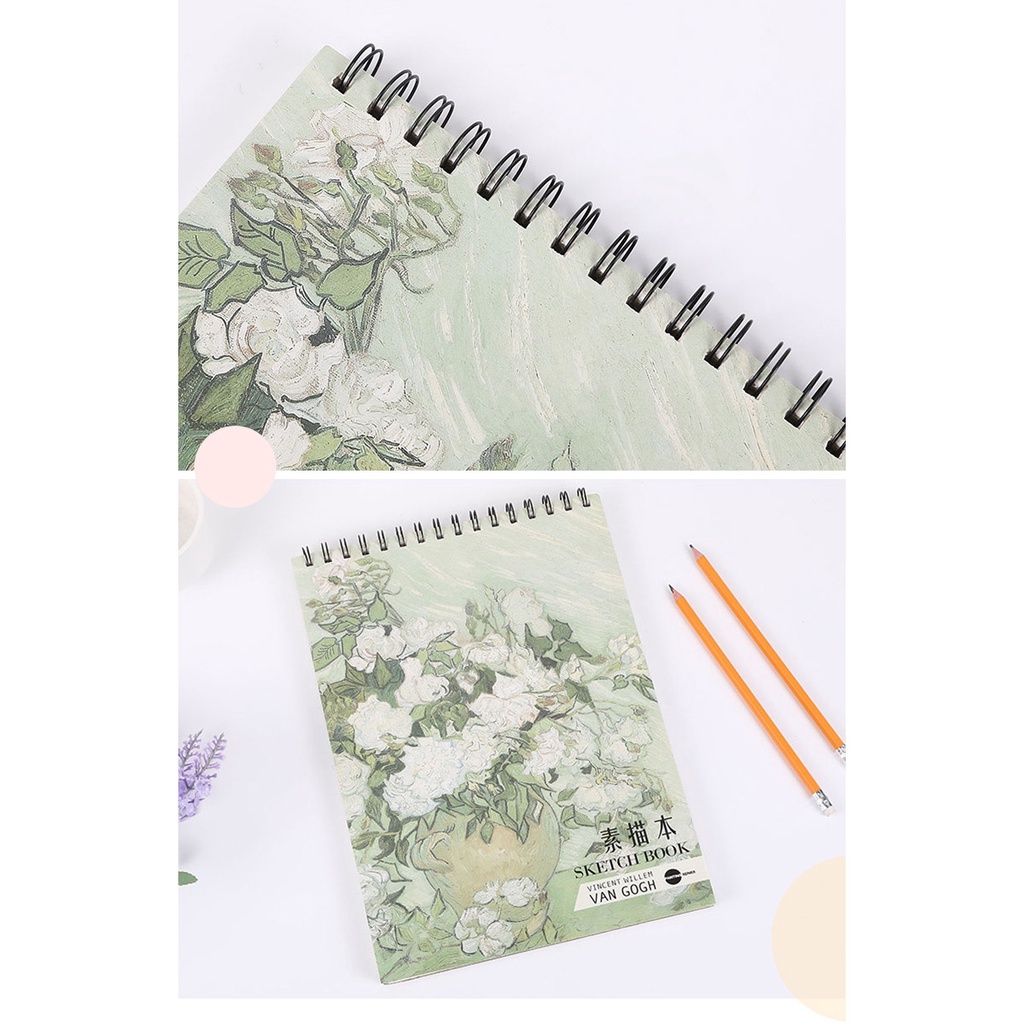 Sketchbook KOLANO sổ vẽ phác thảo, ký họa 100 trang A4, A5 gáy xoắn bìa họa tiết 160g SN-001381