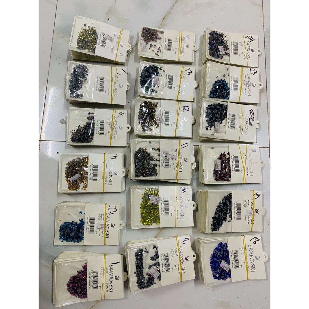 Đá Túi (1440 viên) SWAROVSKI Chân Lưới Đính Móng - Đá Nail Mix Size Siêu Bền Siêu Sáng Cam Kết Không