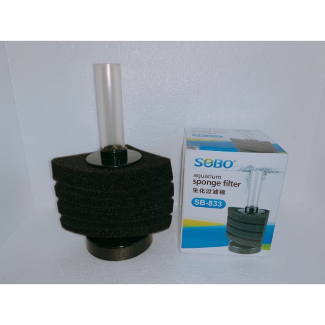 Lọc Vi Sinh Bio Mini SOBO SB-833 | Lọc Góc 1/4 Cho Hồ Cá Tép Nhỏ