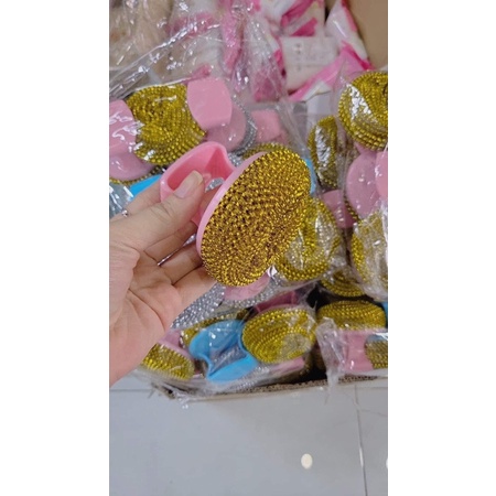 Dụng cụ cọ xoong nồi kèm tay cầm