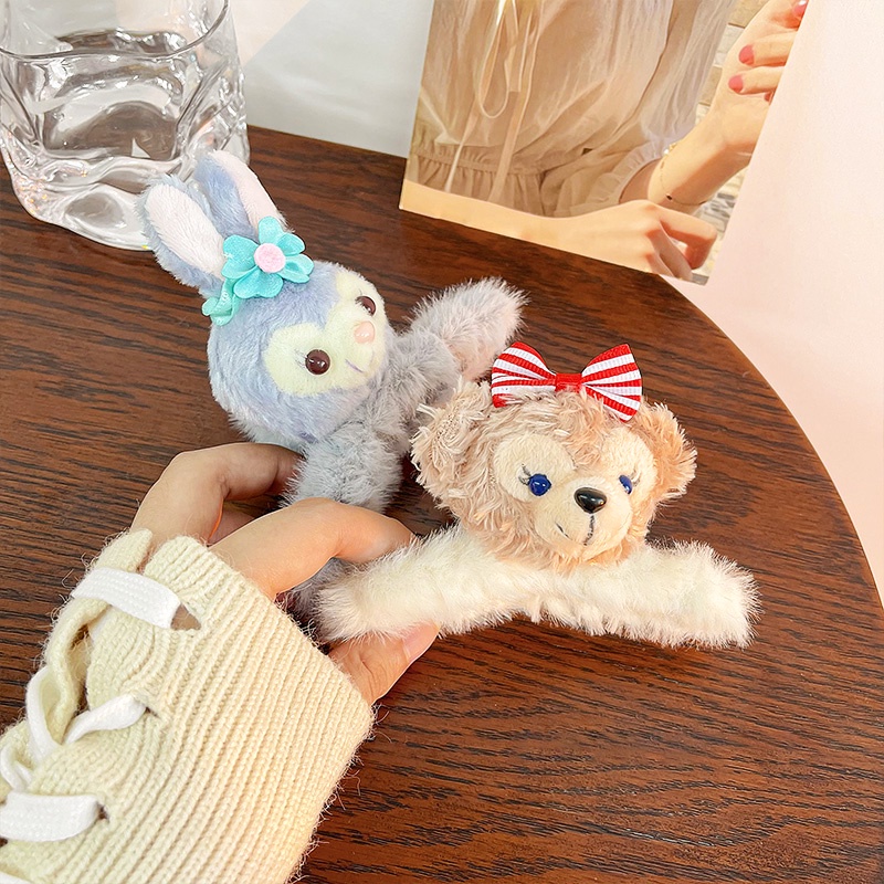 Kẹp Tóc Hình Ngôi Sao / Thỏ Phủ Lông Dễ Thương Thời Trang Thu Đông Hàn Quốc Cho Nữ