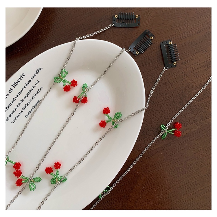 Dây Tết Tóc Quả Cherry Dễ Thương | Cài Bện Anh Đào Yong by Yong