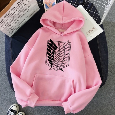 Áo hoodie unisex dáng rộng kiểu Hàn in biểu tượng cánh chim nghệ thuật đường phố