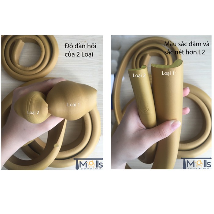 Cuộn Xốp Bọc Cạnh Bàn Hình Chữ L/ U/ W đa năng Dài 2M kèm keo An Toàn bảo vệ đầu Cho Bé
