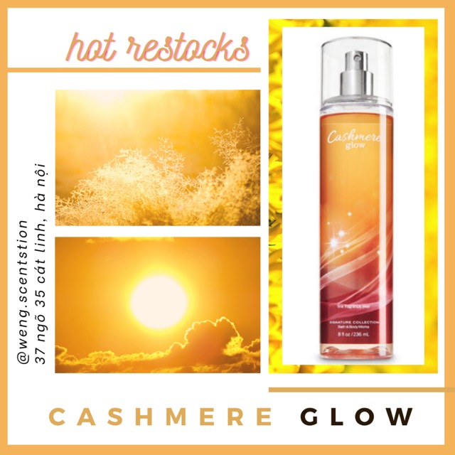 (MÙI HOT) Xịt thơm Bath &amp; Body Works mùi Cashmere Glow