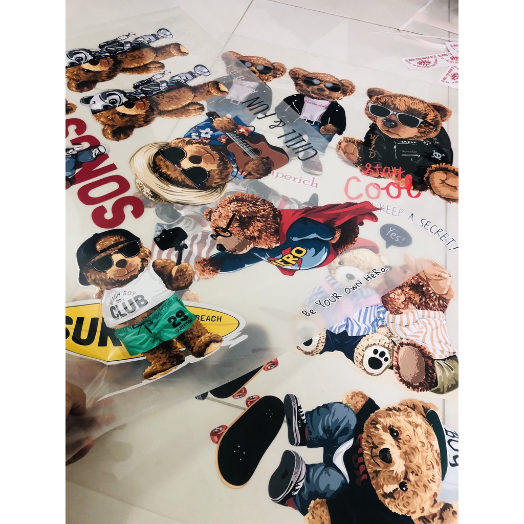 HÌNH ỦI NHIỆT - DECAL ỦI ÁO HÌNH GẤU TEDDY