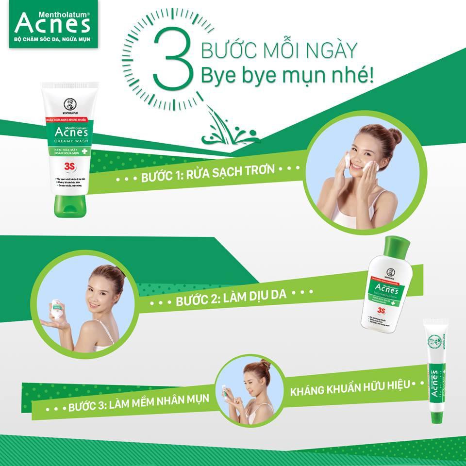 Kem rửa mặt ngăn ngừa mụn Acnes Creamy Wash 100g