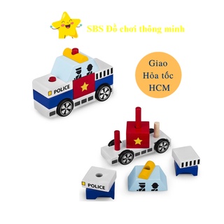 Lắp ráp xe cảnh sát đồ chơi gỗ Winwintoys