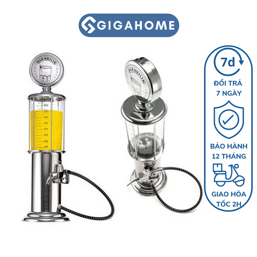 Bình Bơm Và Rót Rượu Mô Phỏng Cây Xăng GIGAHOME Có Định Mức Và Vòi 1L 9186