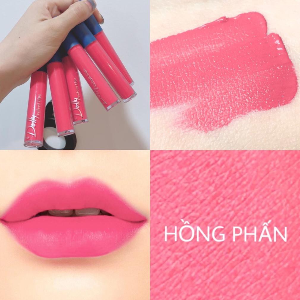 Mua 1 Tặng 1 dưỡng môi [Hồng Phấn ]Son Cao Cấp Dolly Velvet Lips Blue Classic 2020