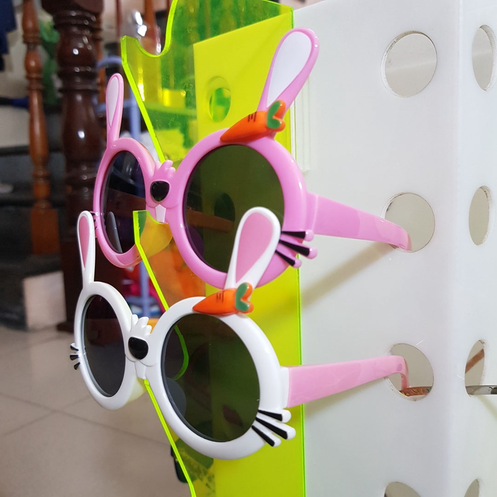 Mắt kính mát gọng dẻo thỏ hồng chống tia UV cho bé gái