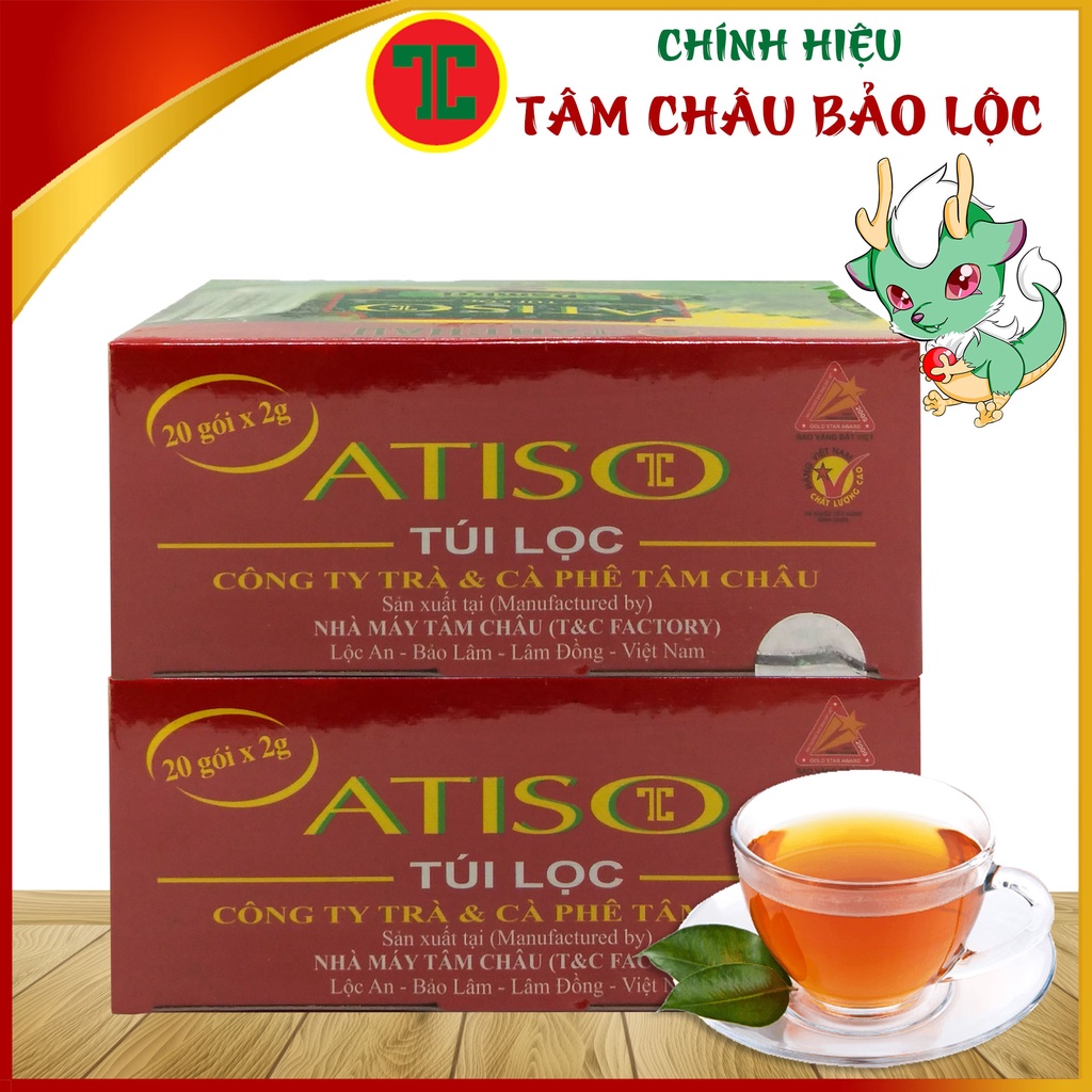 Atiso Túi Lọc Phổ Thông Hộp 40G (20 túi lọc) - Chính hiệu TÂM CHÂU BẢO LỘC