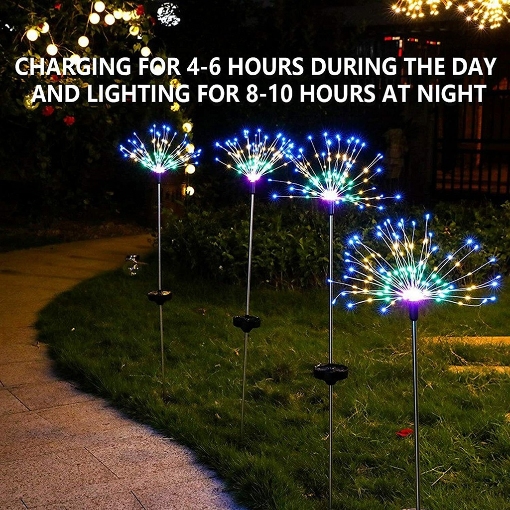 Đèn led năng lượng mặt trời hình pháo hoa độc đáo dùng trang trí nội thất/ sân vườn diy