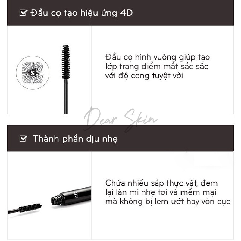 Chải mi MISSHA Mascara Chuốt Mi Missha The Style 4D Làm dài và dày mi 7g