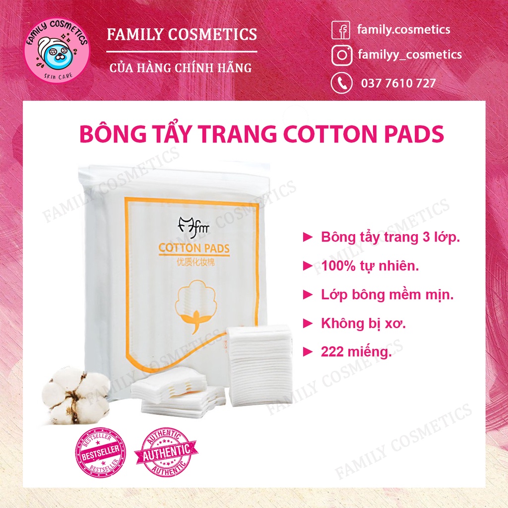 Bông Tẩy Trang 3 Lớp Cotton Pads 222 miếng