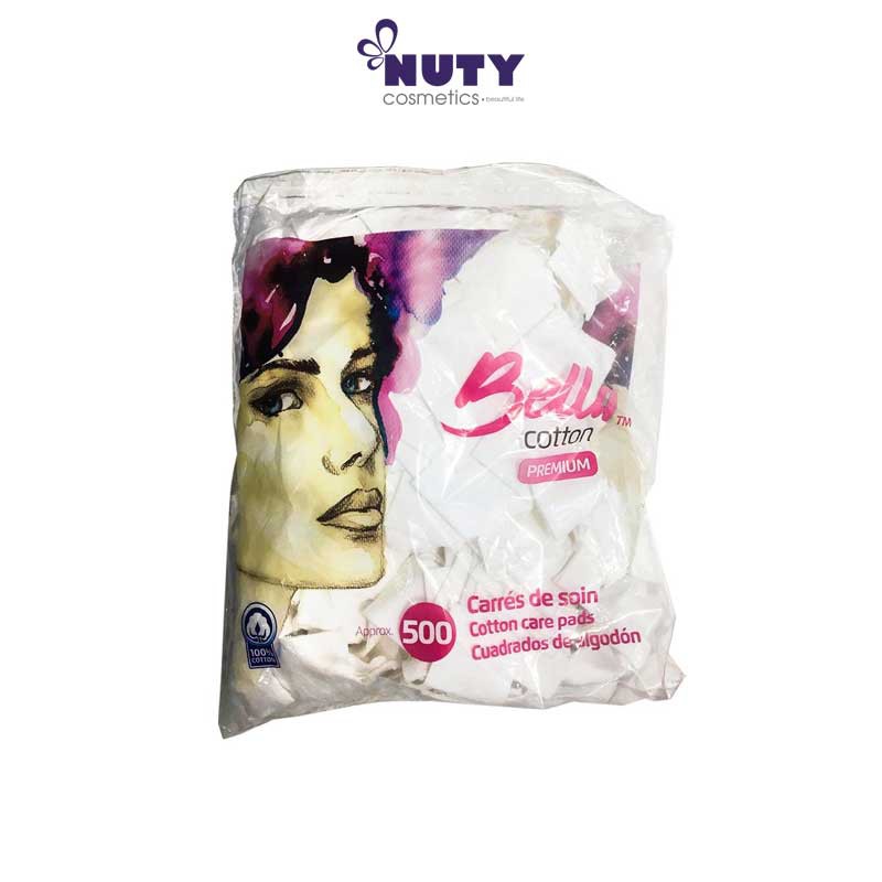 Bông Cotton Tẩy Trang Bella Cotton Premium (500 Miếng)
