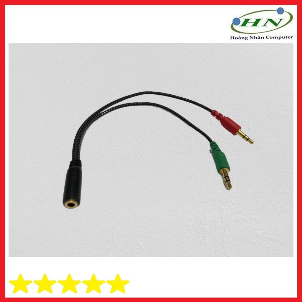 Dây Cáp chuyển 2 đầu 3.5 audio và Micro ra 1 đầu 3.5 cho PC laptop-C23