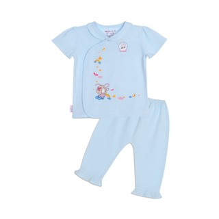 Bộ đồ sơ sinh cài xéo bé gái tay ngắn 1318- HELLO B&B