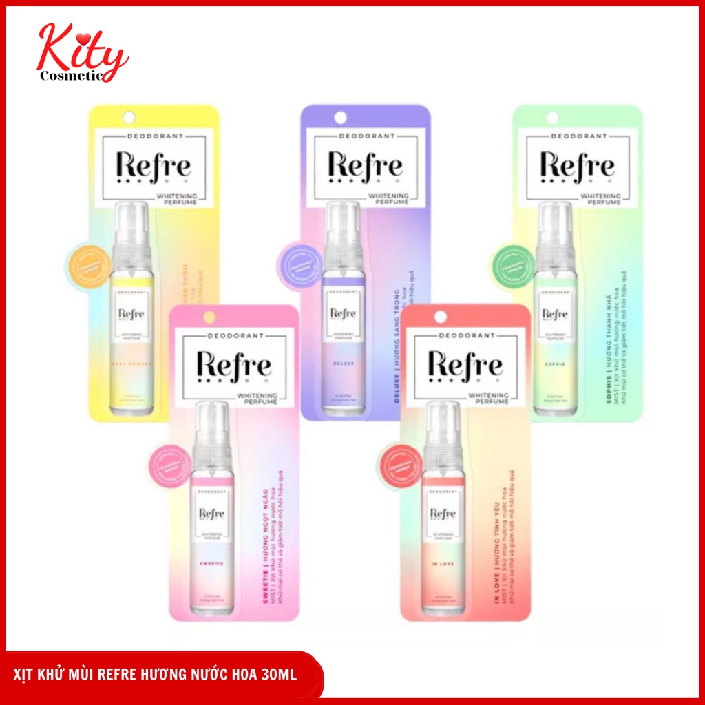 [Mẫu Mới]Xịt khử mùi Refre dưỡng trắng hương nước hoa Refre 30ml