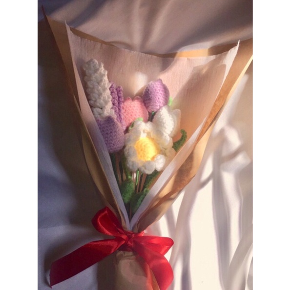 HOA TULIP, LAVENDER BẰNG LEN (HANDMADE)(ẢNH THẬT)