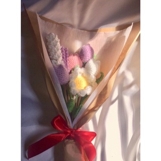 Hoa tulip, lavender bằng len