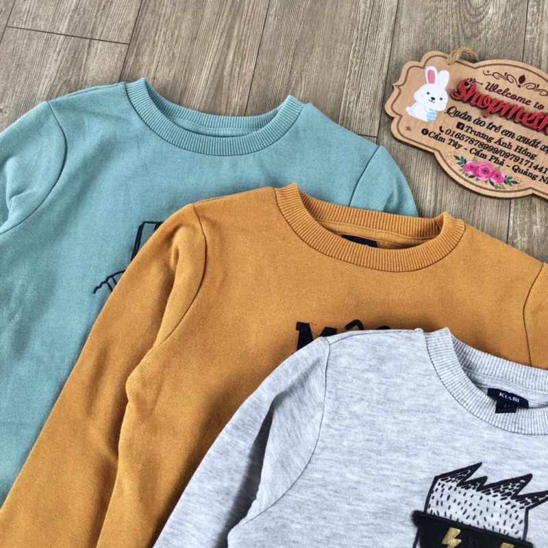 Áo nỉ bé trai Kiabi dư xịn, áo sweater nỉ bông bé trai