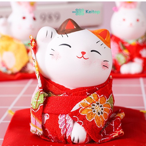 Mèo May Mắn Buôn Bán Đắt Hàng (Mẫu Mới) 7cm KEITOP MANEKI-010