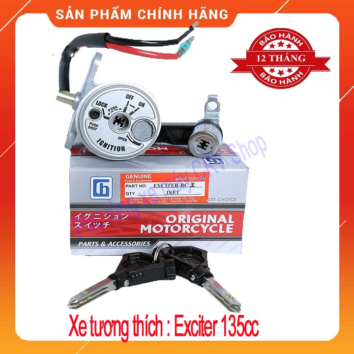 Ổ Khóa Xe Máy 6 Cạnh Exciter 135cc Khóa Chất Lượng Cao Bảo Hành 12 Tháng