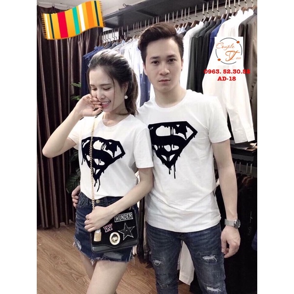 [SALE CHÀO HÈ] Áo Cặp Áo Đôi Nam Nữ Màu Trắng In Hình Kim Cương AD-18