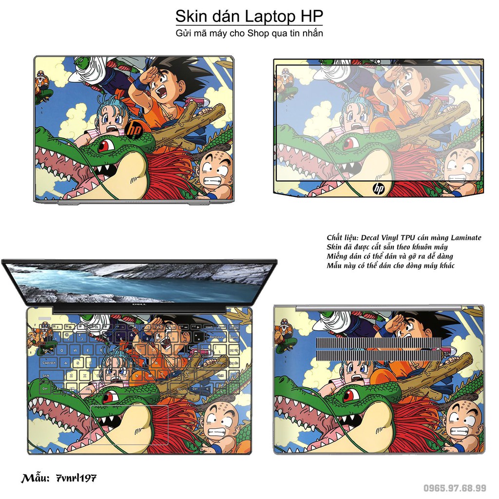 Skin dán Laptop HP in hình Dragon Ball _nhiều mẫu 3 (inbox mã máy cho Shop)