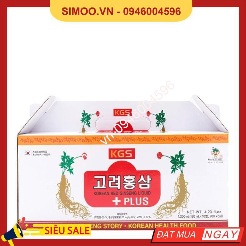 💥 ⚡ SẢN PHẨM CHÍNH HÃNG 💥 ⚡ Nước Hồng Sâm Có Củ KGS Hàn Quốc, Hộp 10chai 💥 ⚡