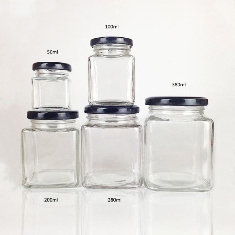 combo 10 HỦ THUỶ TINH VUÔNG 50ml NẮP THIẾT