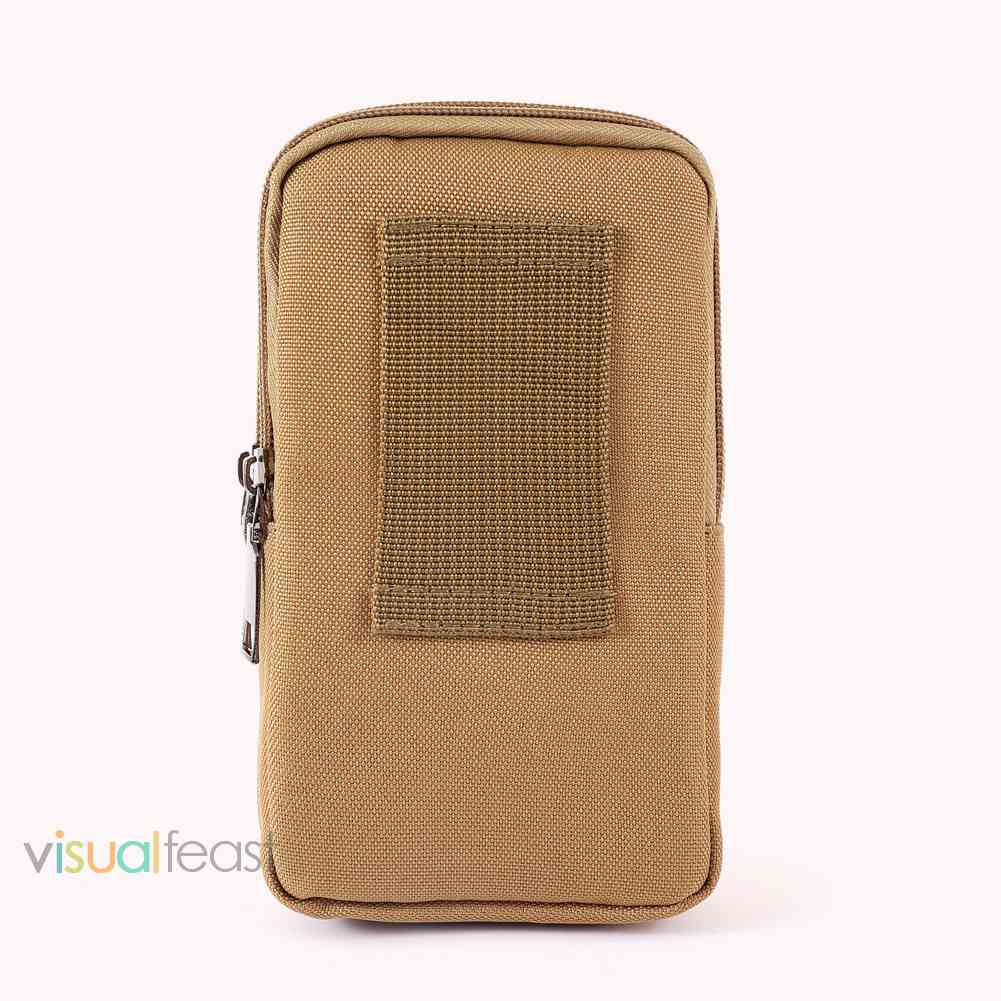 ♥Túi Đeo Hông Đựng Điện Thoại Bằng Vải Canvas Có Khóa Kéo Phong Cách Thể Thao Thời Trang Cho Nam