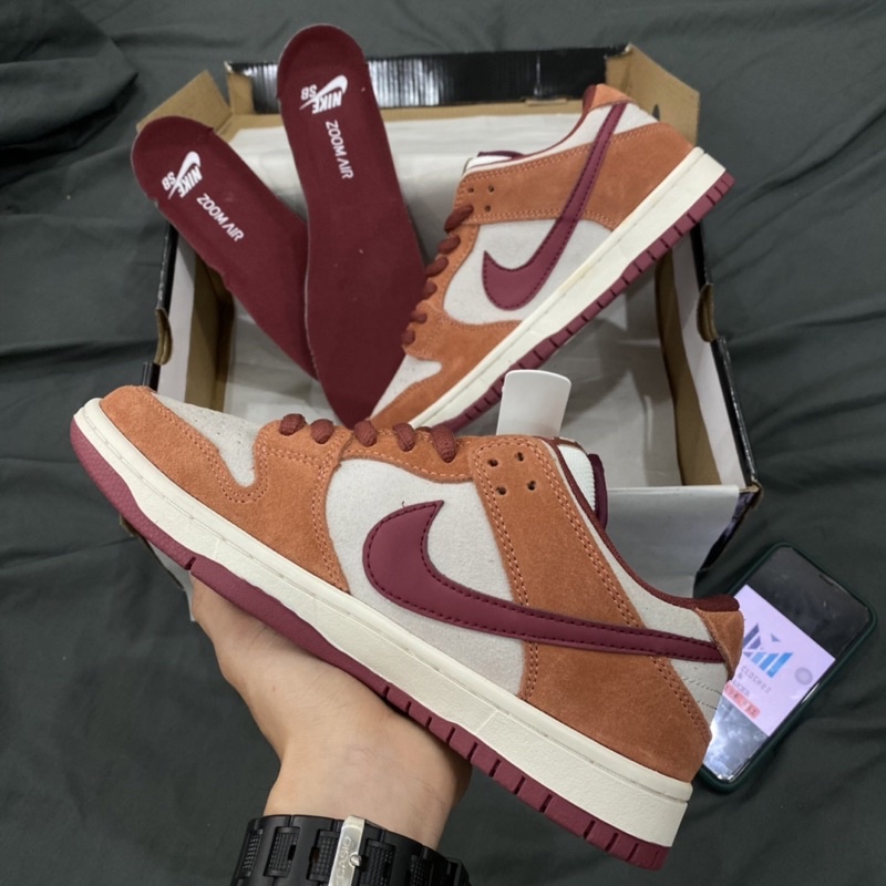 GIÀY SB DUNK PRO DARK RUSSET ĐỎ ĐÔ DA LỘN
