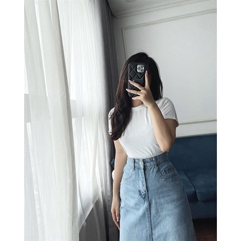 1405VJ - CHÂN VÁY JEAN XẺ TRƯỚC HÓT HÍT