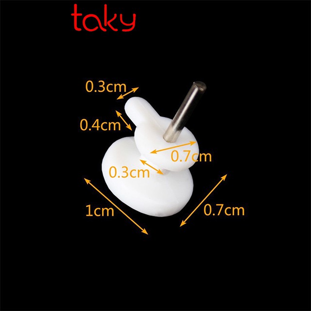 10 Móc Nhựa - Taky,  Đinh 1 Chân Đóng Tường Chắc Chắn Treo Tranh, Ảnh và Đồ Dùng Nhỏ Trong Gia Đình, Tiện Dụng 2219Set10