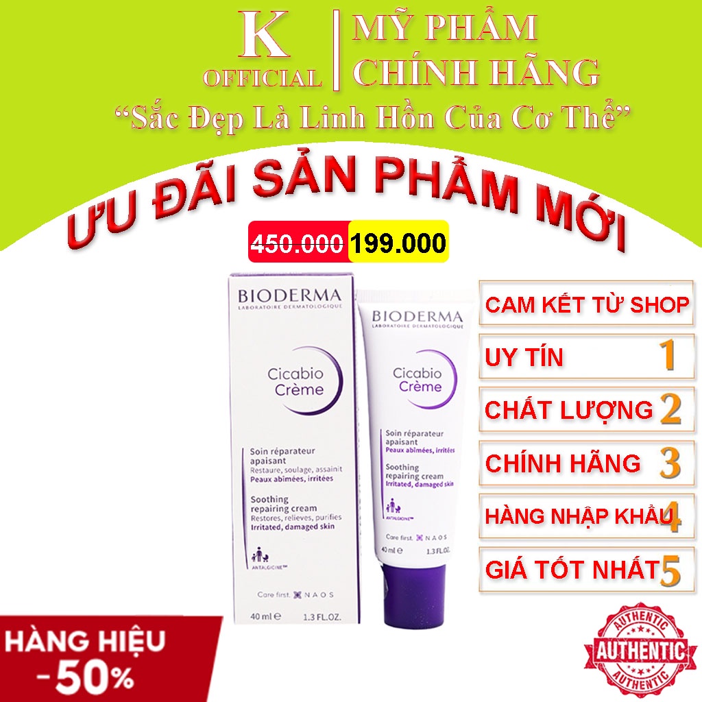 Kem Dưỡng Bioderma Cicabio Creme Hỗ Trợ Phục Hồi Và Làm Dịu Da 40ml