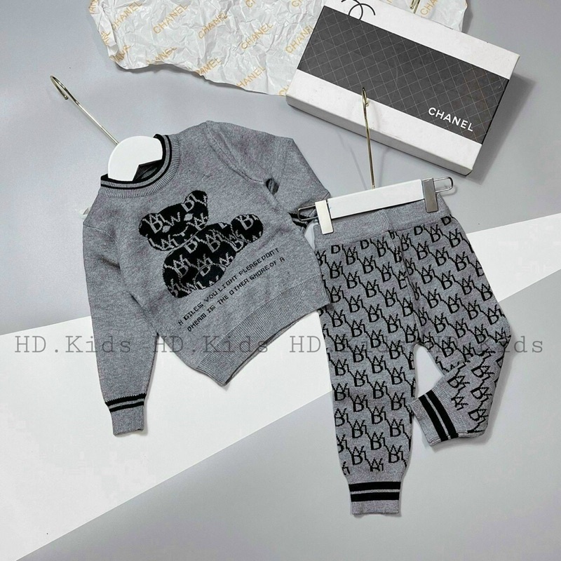 Bộ len cổ tròn cho bé yêu 7-15kg