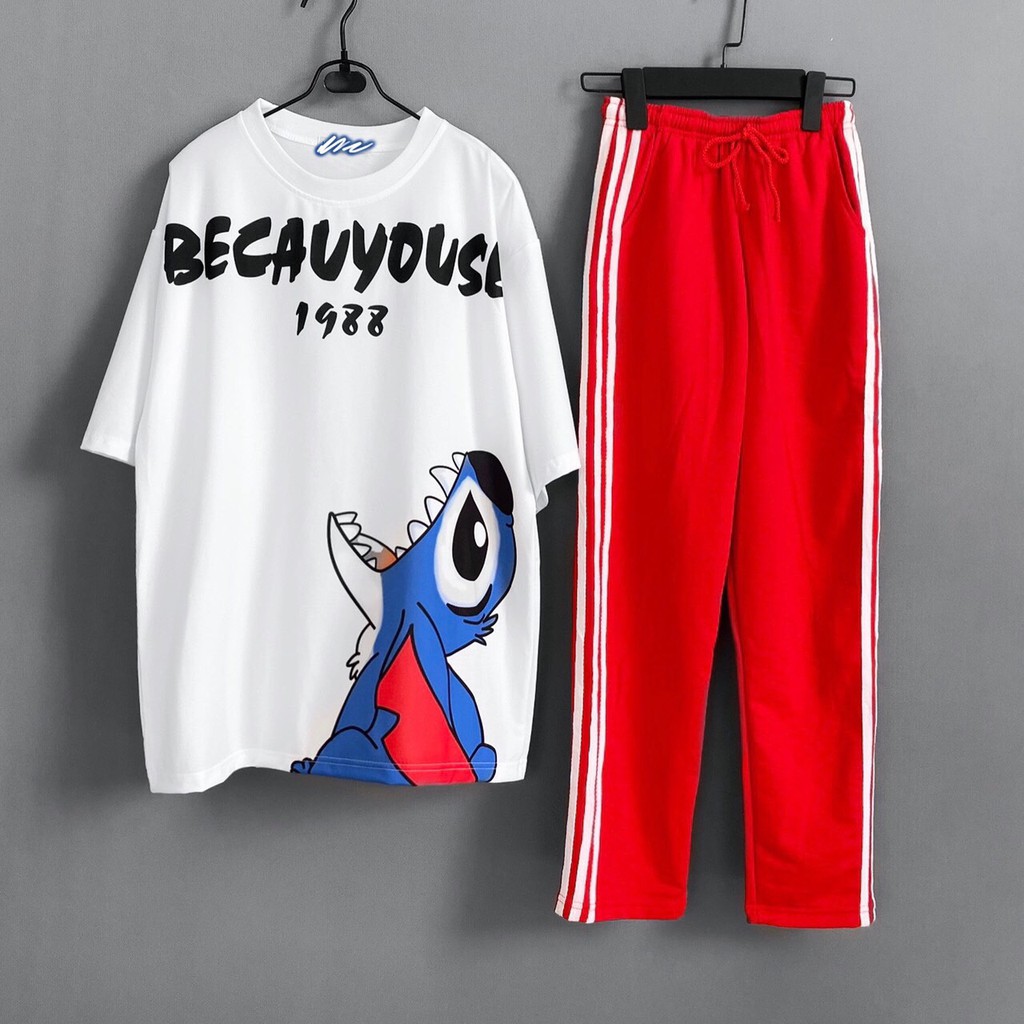 Quần Dài 3 Lines Unisex Đỏ