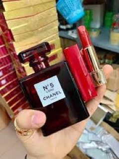 Sét Nước hoa No5 red 100ml và son môi Đỏ cam