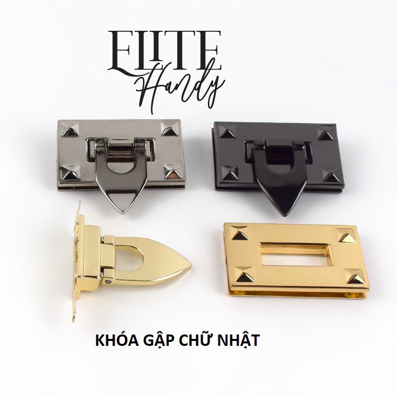 KHÓA GẬP CHỮ NHẬT - PHỤ KIỆN LÀM KHOÁ GẮN TÚI XÁCH HÀNG HANDMADE THỦ CÔNG MỸ NGHỆ